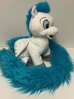 Disney Hercules Pegasus Plush with Long Fuzzy Blue Tail